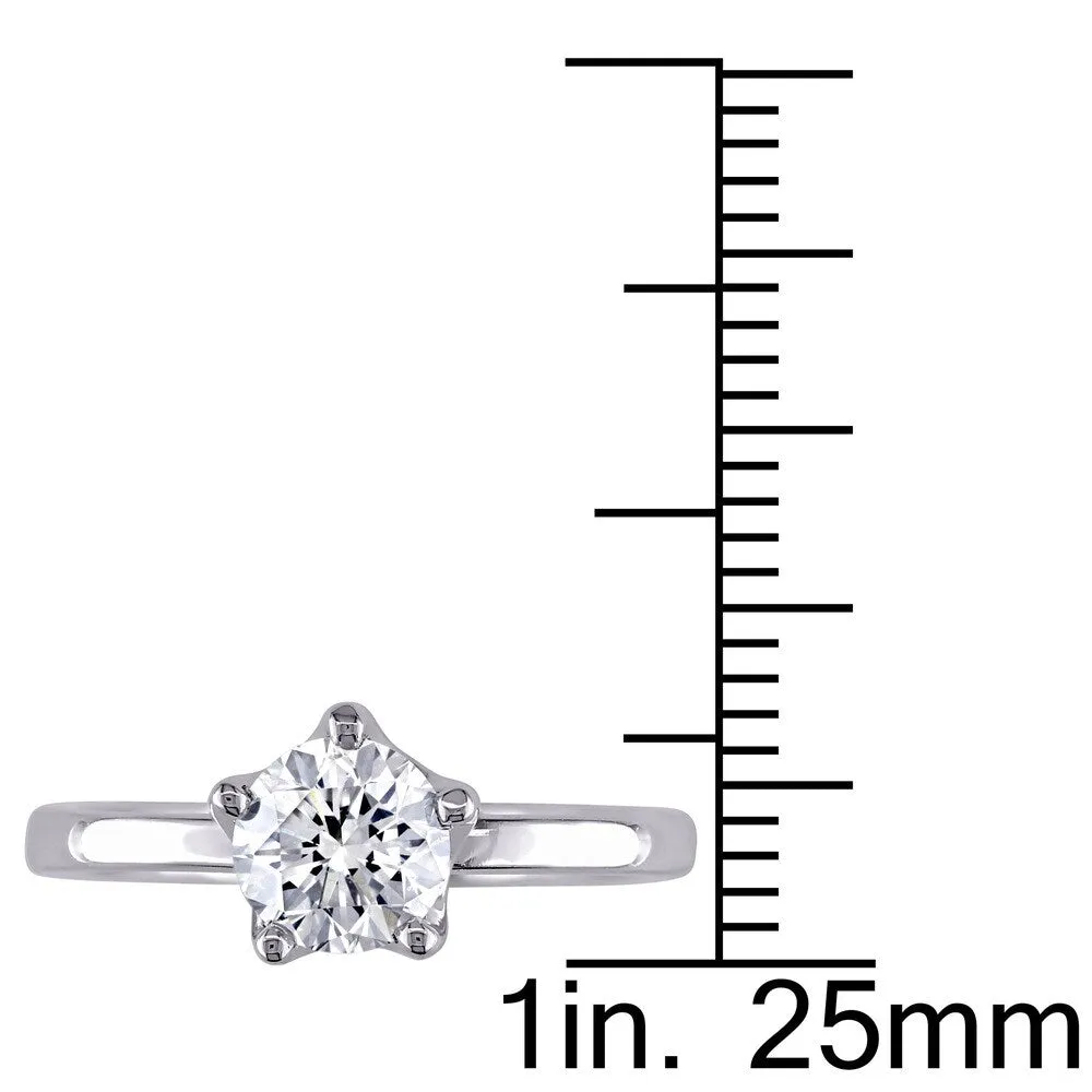 Miadora 14k White Gold 1ct TDW Diamond 5-Prong Solitaire Engagement Ring sold by Zulily product image thumbnail 4