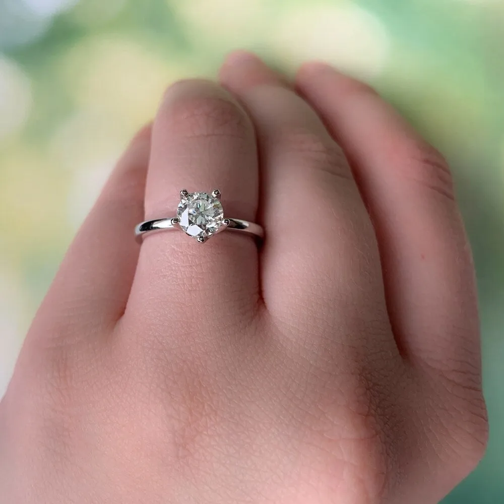 Miadora 14k White Gold 1ct TDW Diamond 5-Prong Solitaire Engagement Ring sold by Zulily