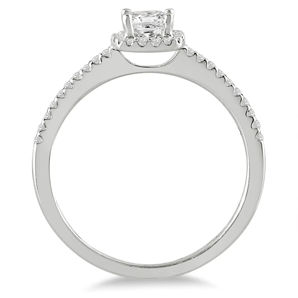 5/8 Carat TW Princess Cut Halo Diamond Engagement Ring in 10K White Gold sold by Zulily product image thumbnail 2