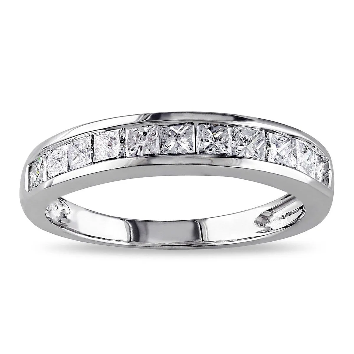 Miadora 14k White Gold 3/4ct TDW Channel-set Princess-cut Diamond Anniversary Band (G-H, I2-I3) sold by Zulily