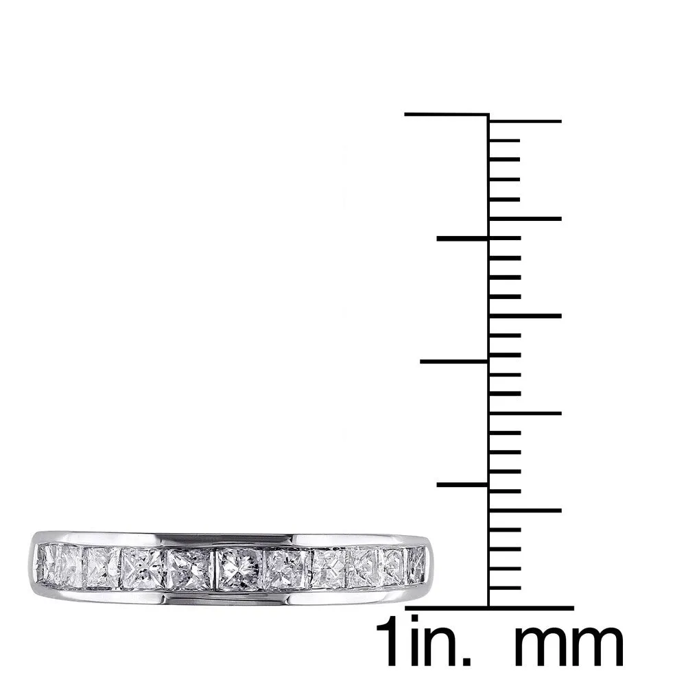 Miadora 14k White Gold 3/4ct TDW Channel-set Princess-cut Diamond Anniversary Band (G-H, I2-I3) sold by Zulily product image thumbnail 4