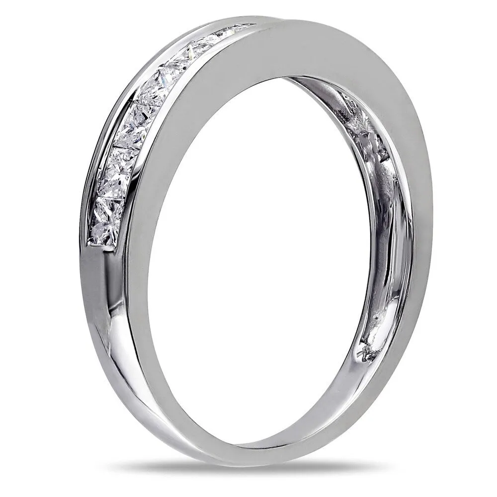 Miadora 14k White Gold 3/4ct TDW Channel-set Princess-cut Diamond Anniversary Band (G-H, I2-I3) sold by Zulily product image thumbnail 3