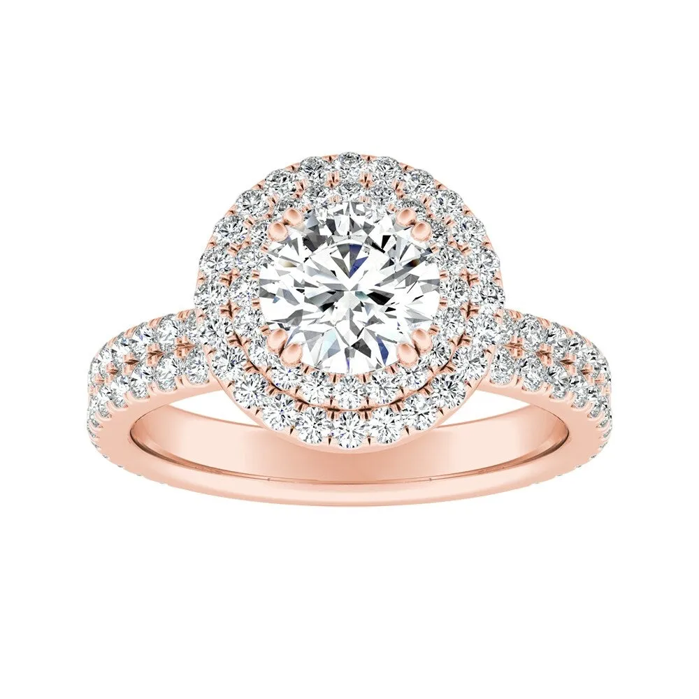 Auriya 14k Gold 2ct Moissanite Halo Diamond Engagement Ring 9/10ctw sold by Zulily product image thumbnail 3