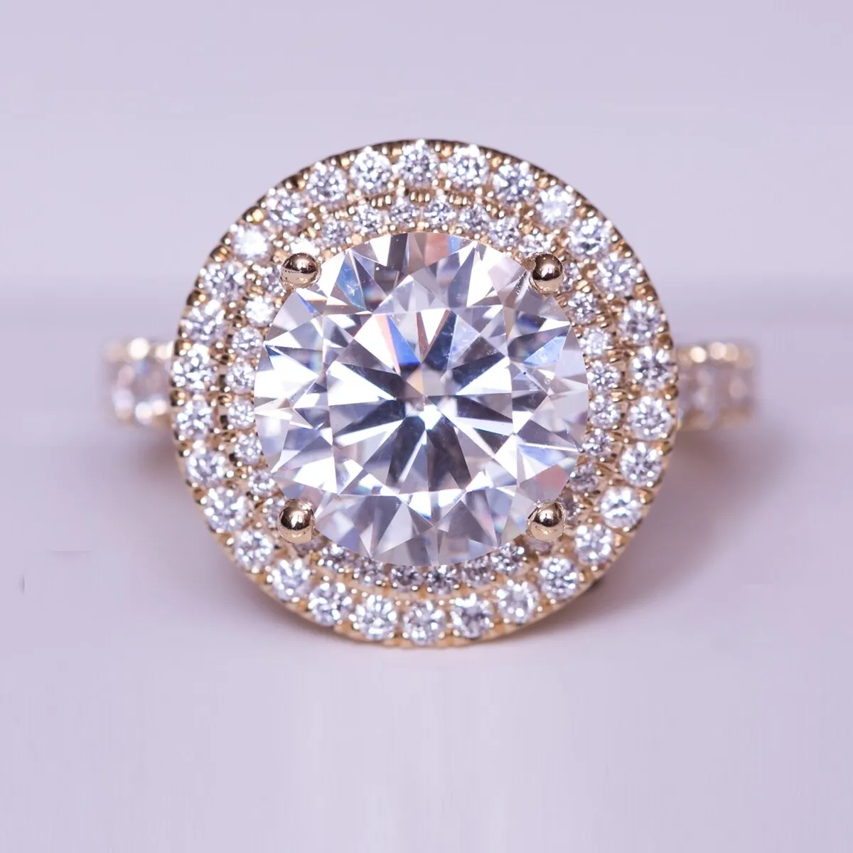 Auriya 14k Gold 2ct Moissanite Halo Diamond Engagement Ring 9/10ctw sold by Zulily product image thumbnail 5