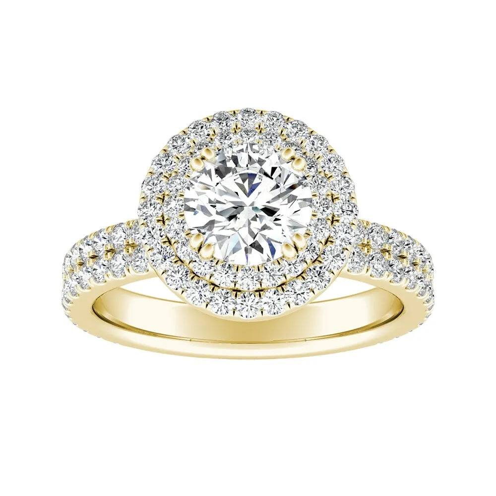 Auriya 14k Gold 2ct Moissanite Halo Diamond Engagement Ring 9/10ctw sold by Zulily product image thumbnail 2