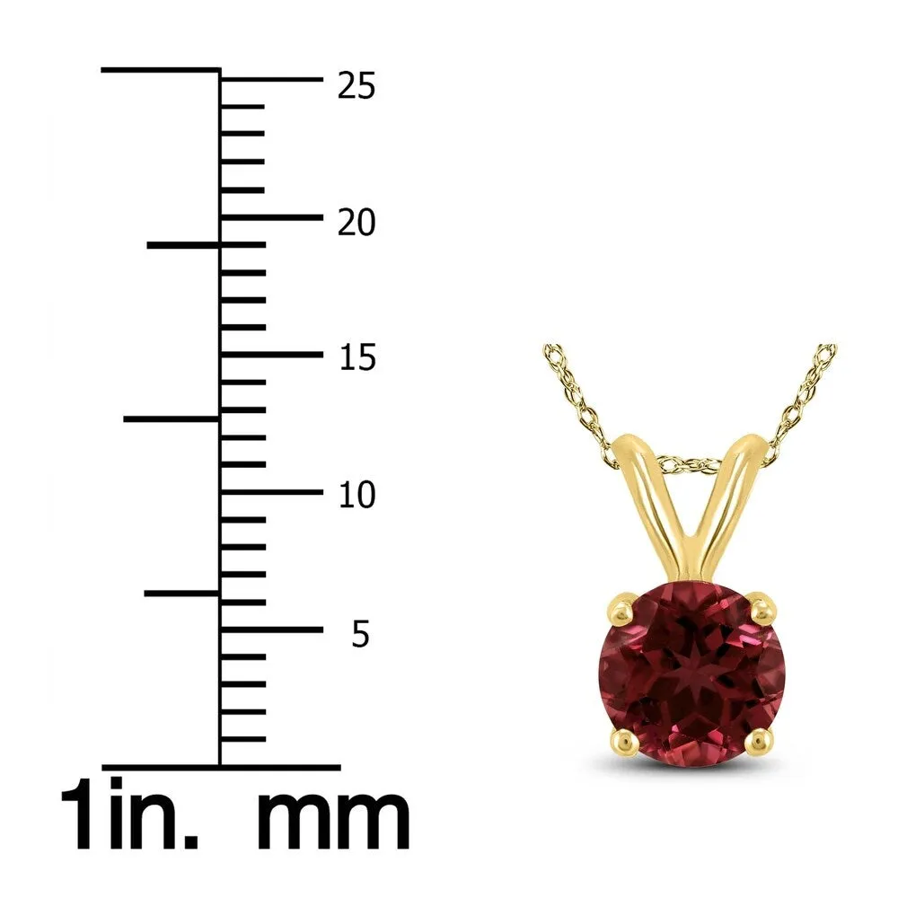 14K Yellow Gold 6MM Round Garnet Pendant sold by Zulily product image thumbnail 3