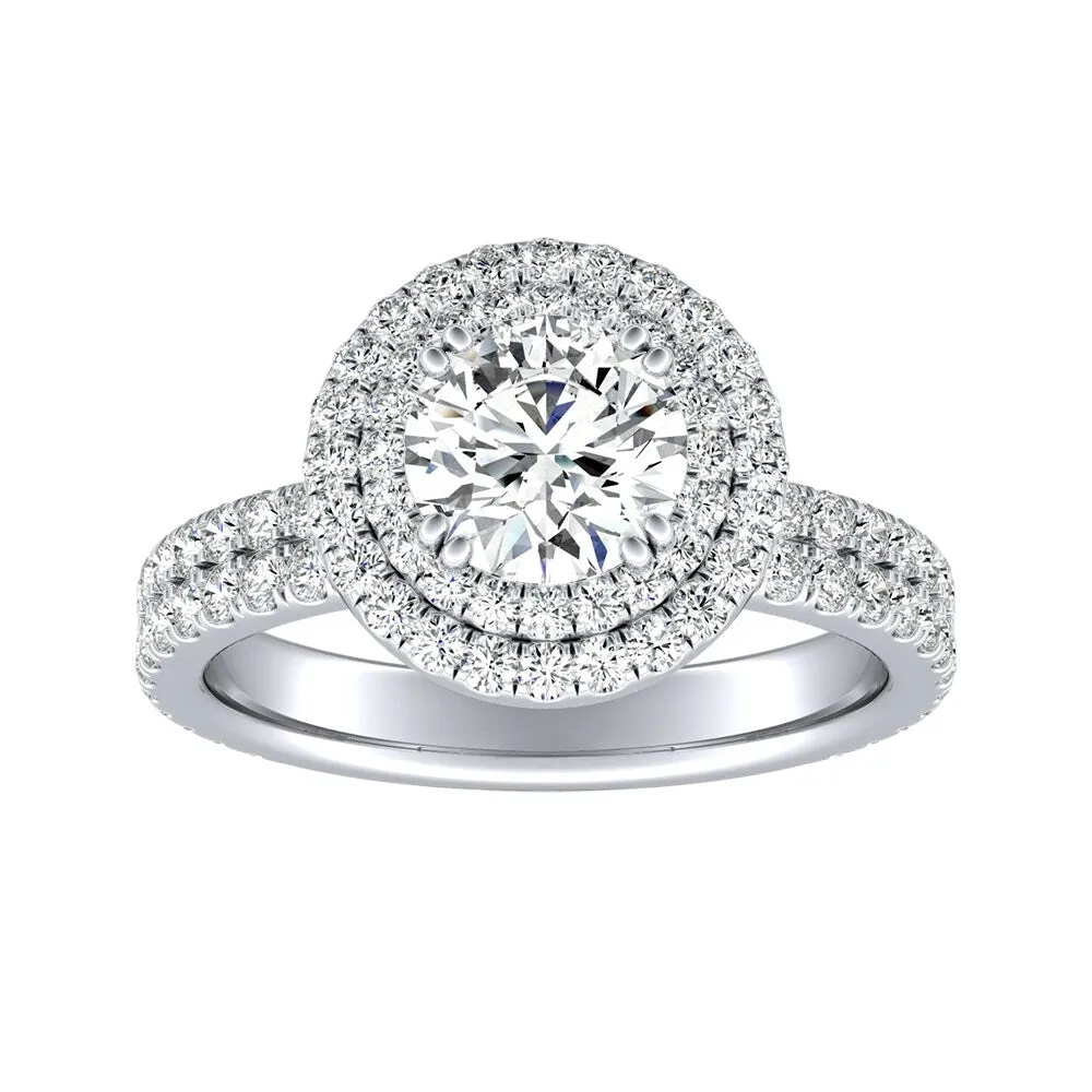 Auriya 14k Gold 2ct Moissanite Halo Diamond Engagement Ring 9/10ctw sold by Zulily product image thumbnail 4
