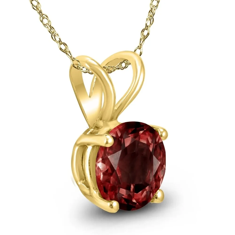 14K Yellow Gold 6MM Round Garnet Pendant sold by Zulily product image thumbnail 2
