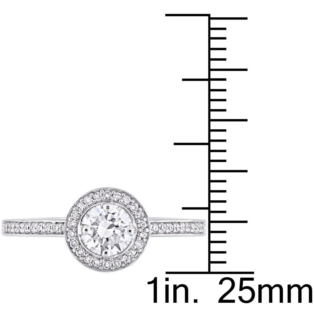 Miadora 14k White Gold 1/2ct TDW Diamond Halo Engagement Ring sold by Zulily product image thumbnail 5