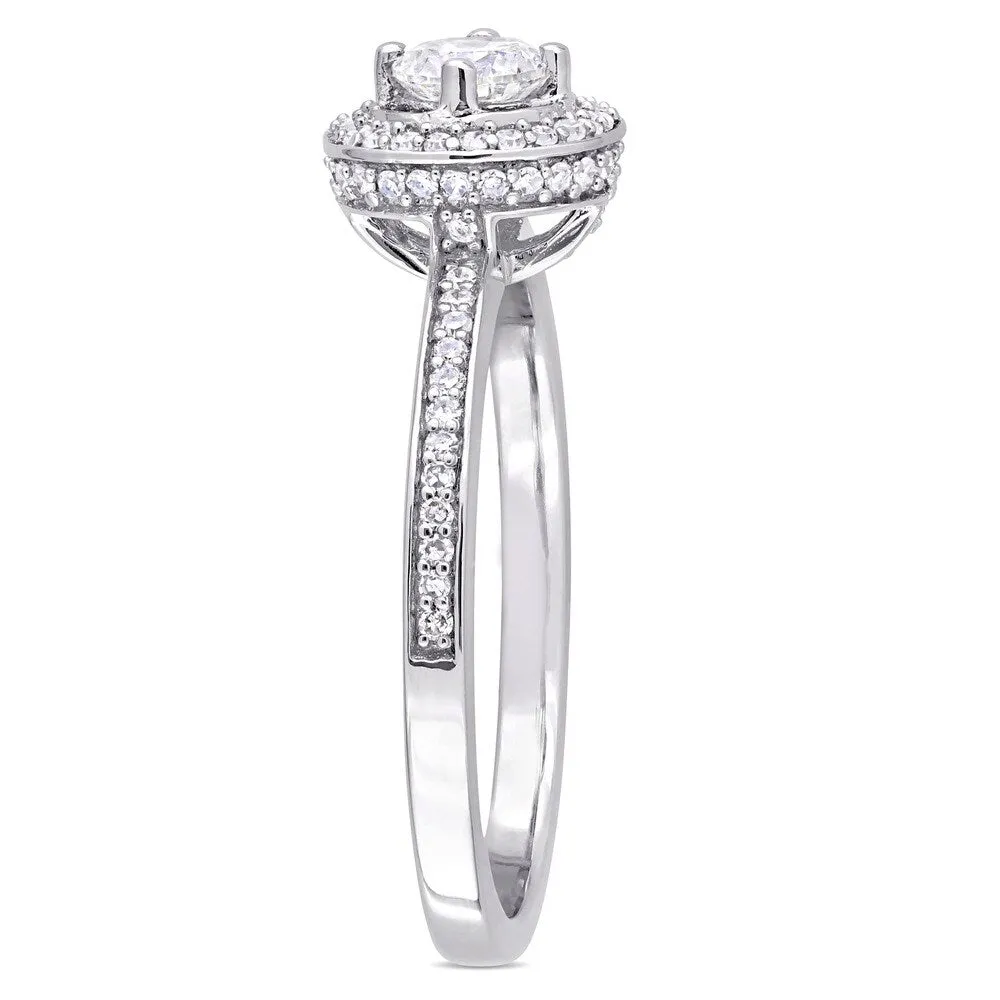 Miadora 14k White Gold 1/2ct TDW Diamond Halo Engagement Ring sold by Zulily product image thumbnail 4
