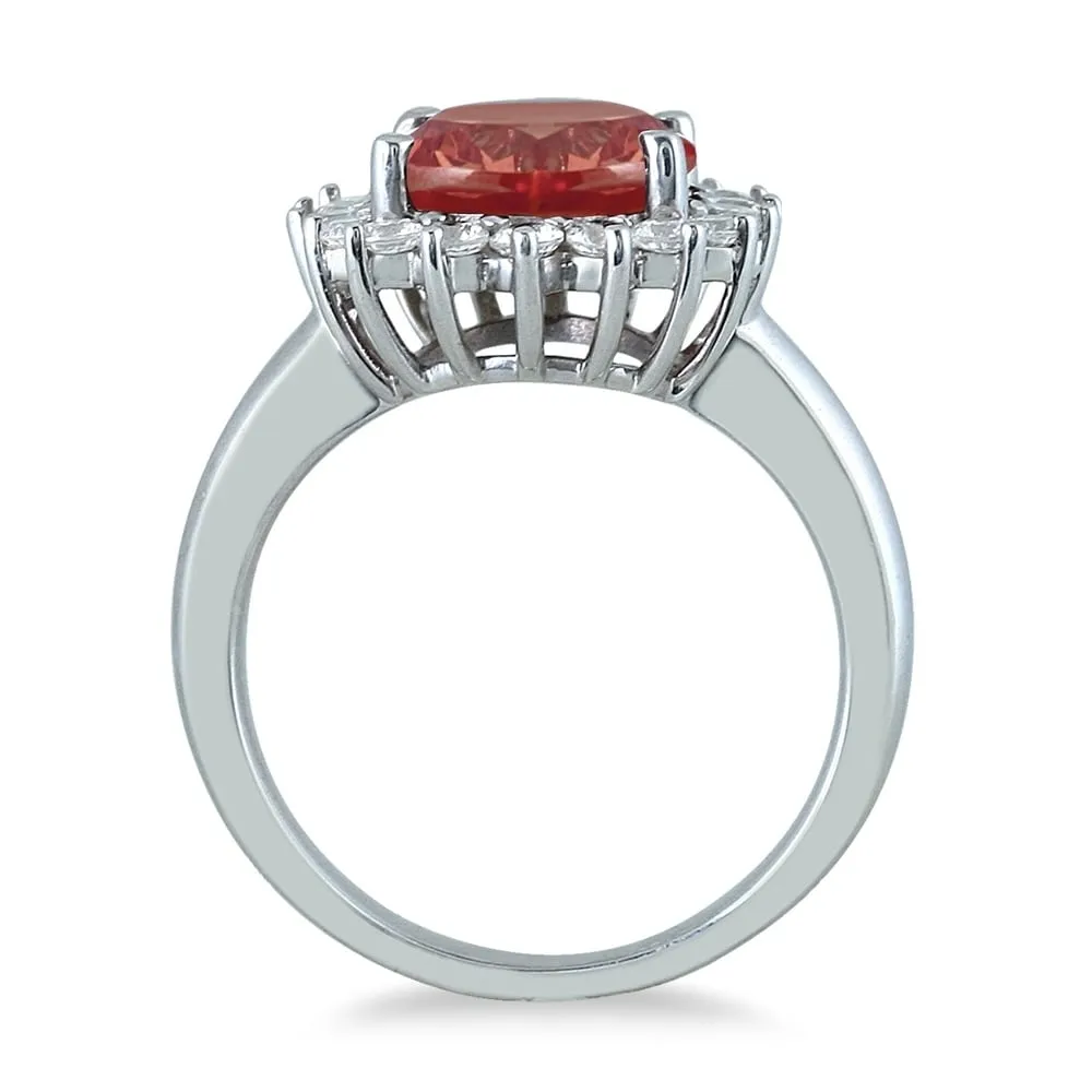4 Carat Garnet and Diamond Ring in 14K White Gold sold by Zulily product image thumbnail 2