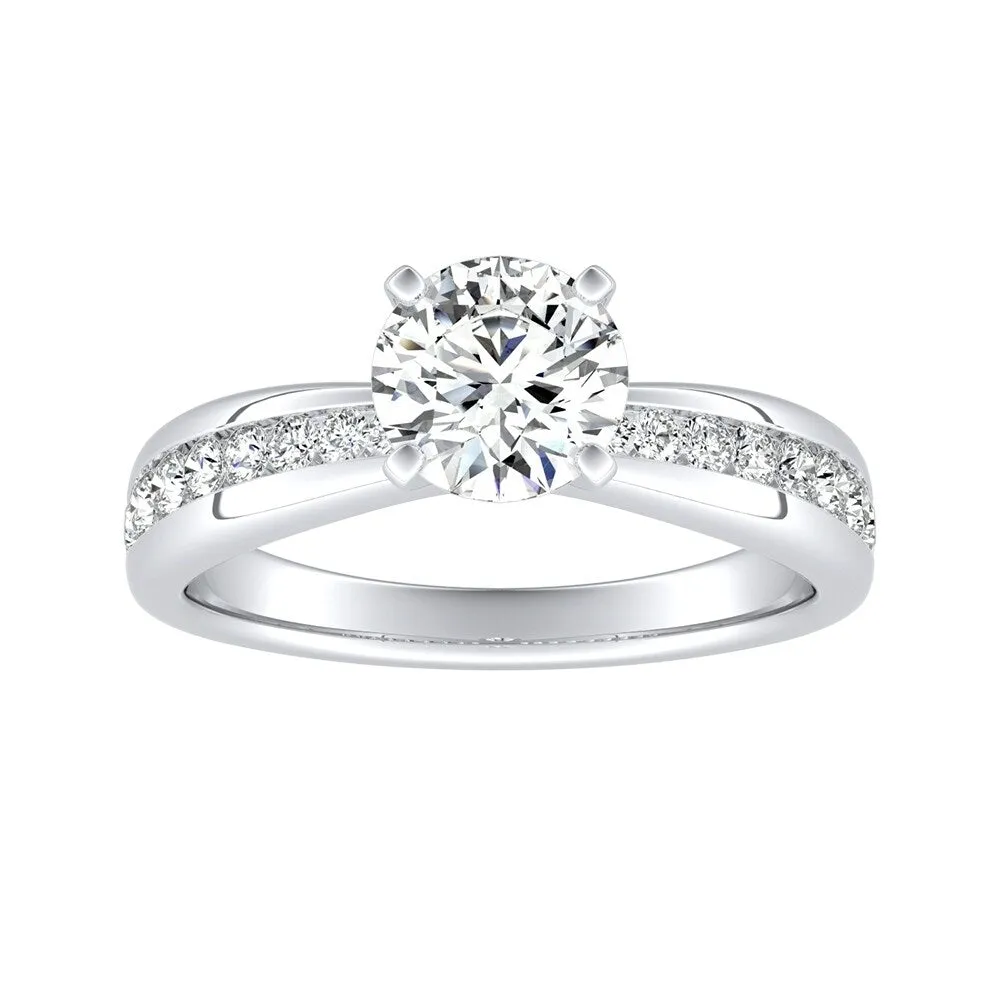 Auriya 14k Gold 3/4ct Classic Moissanite and Diamond Engagement Ring 1/3ctw sold by Zulily