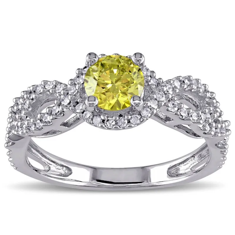 Miadora Signature Collection 10k White Gold 3/4ct TDW Yellow and White Diamond Ring sold by Zulily