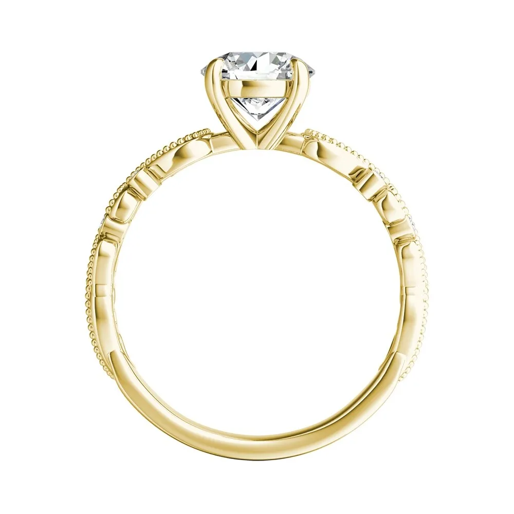 Auriya 14k Gold 3ct TW Vintage Moissanite and Diamond Engagement Ring 1/10cttw sold by Zulily product image thumbnail 5