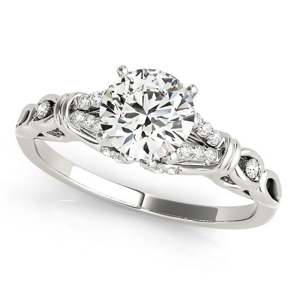 Auriya 2ct Round Moissanite and 1/8ctw Diamond Engagement Ring 14K Gold sold by Zulily