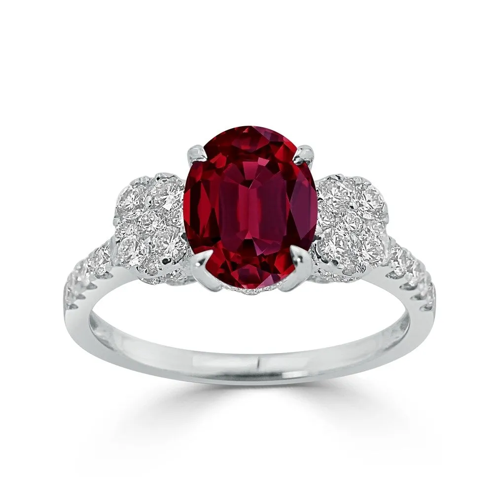 Auriya 2ct Oval-cut Ruby and Diamond Ring 3/4ctw 18K Gold sold by Zulily
