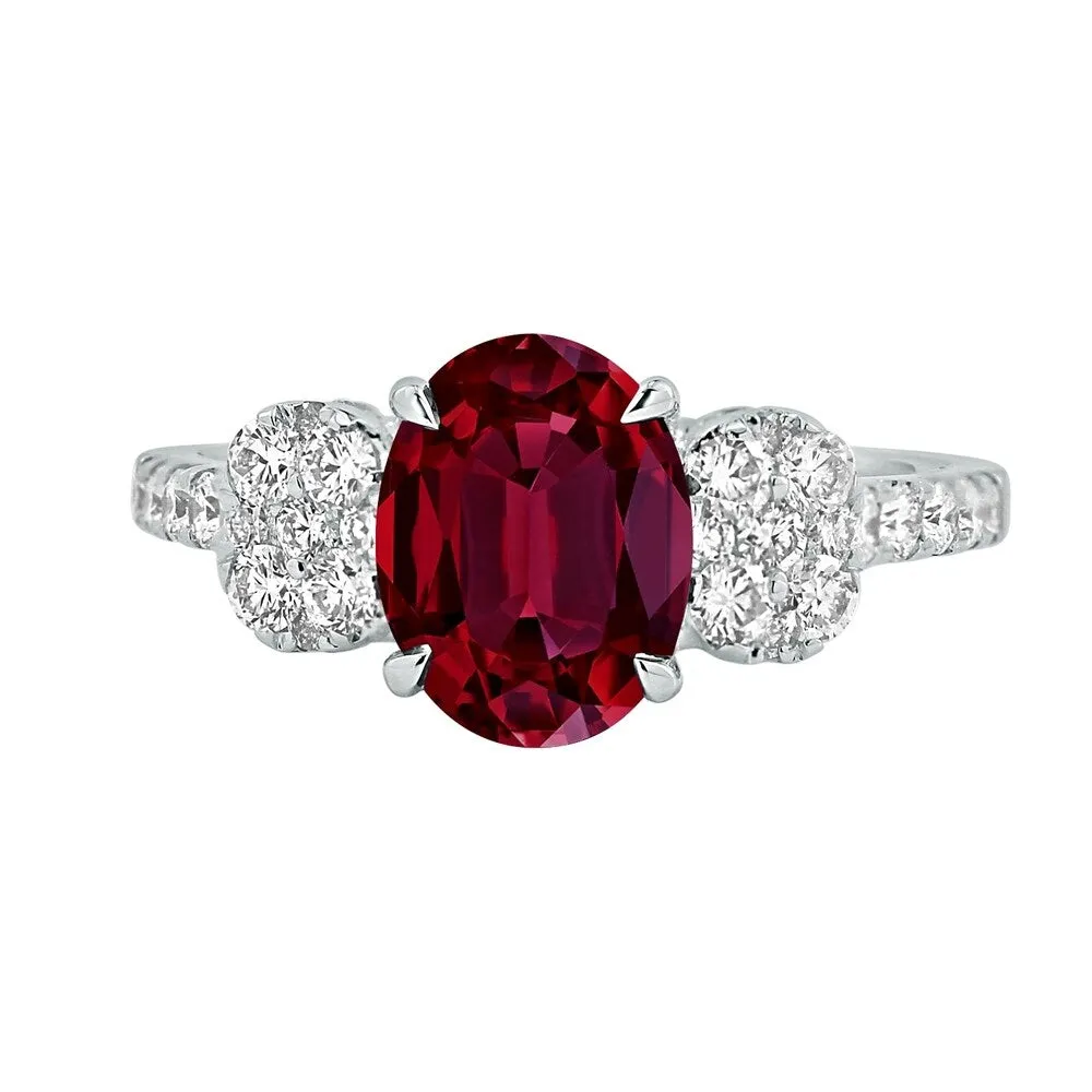 Auriya 2ct Oval-cut Ruby and Diamond Ring 3/4ctw 18K Gold sold by Zulily product image thumbnail 2