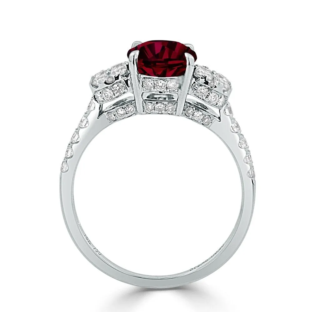 Auriya 2ct Oval-cut Ruby and Diamond Ring 3/4ctw 18K Gold sold by Zulily product image thumbnail 4