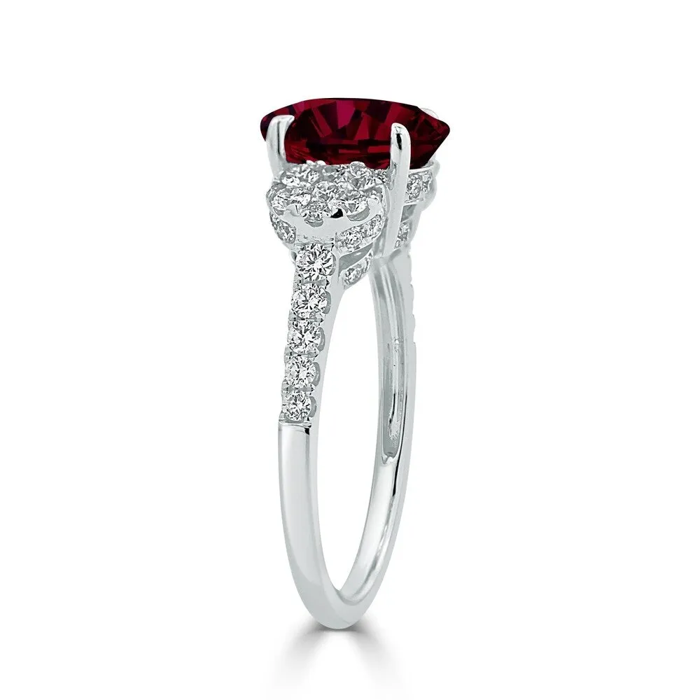 Auriya 2ct Oval-cut Ruby and Diamond Ring 3/4ctw 18K Gold sold by Zulily product image thumbnail 3