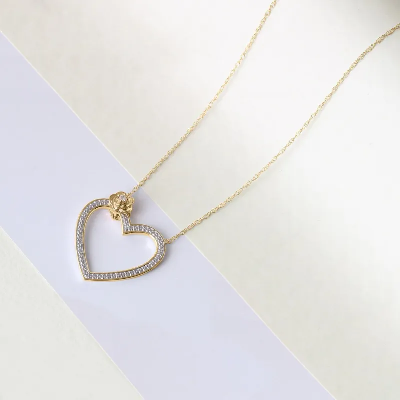 De Couer 1/20ct TDW Diamond Heart Necklace sold by Zulily