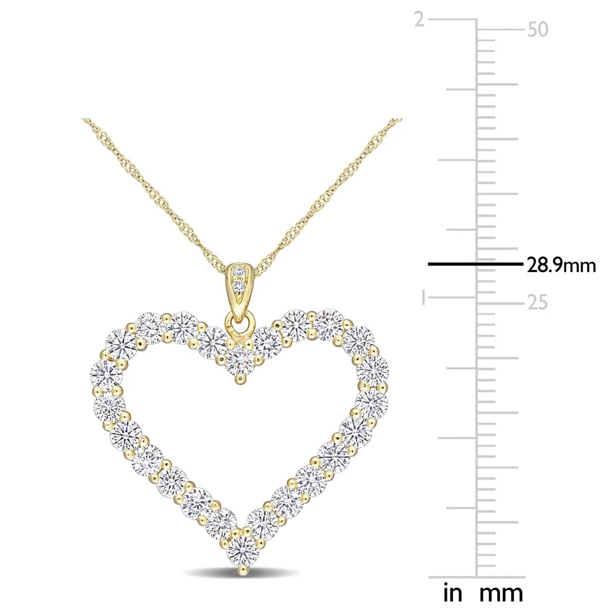 Miadora 2 2/5ct TGW Created Moissanite Heart Necklace in Yellow Plated Sterling Silver sold by Zulily product image thumbnail 3