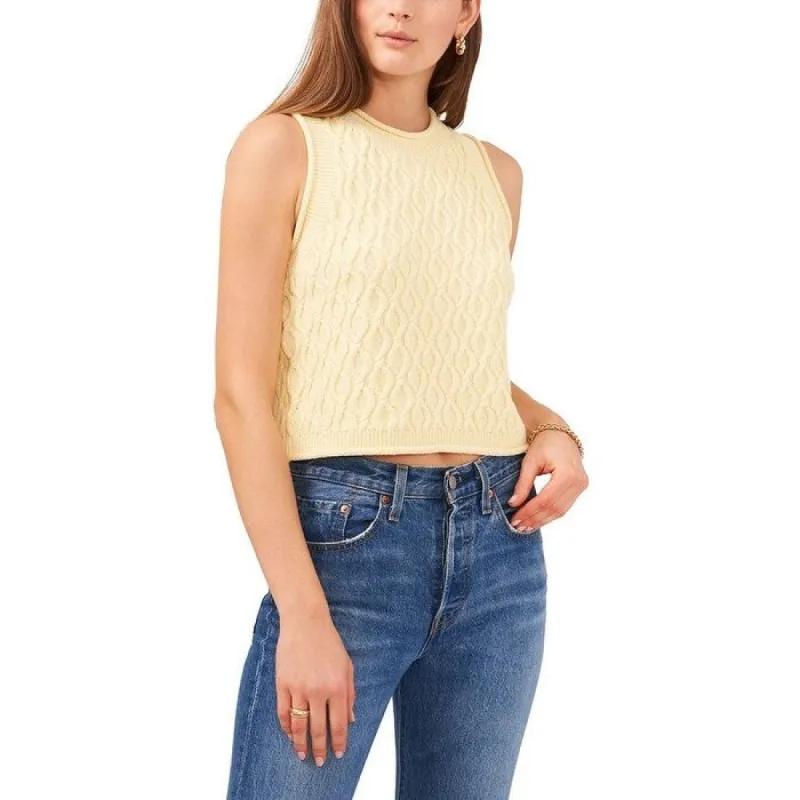 1.STATE Women's Sleeveless Cable Crewneck Sweater Yellow Size X-Large sold by Zulily