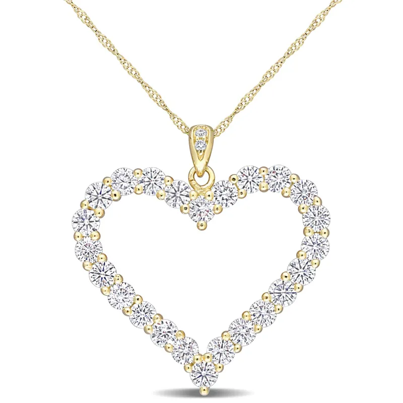 Miadora 2 2/5ct TGW Created Moissanite Heart Necklace in Yellow Plated Sterling Silver sold by Zulily