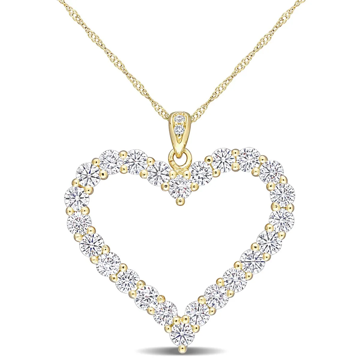 Miadora 2 2/5ct TGW Created Moissanite Heart Necklace in Yellow Plated Sterling Silver sold by Zulily