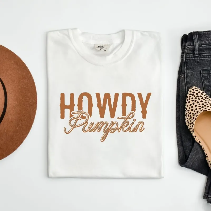 Howdy Pumpkin Rope Garment Dyed Tee sold by Zulily