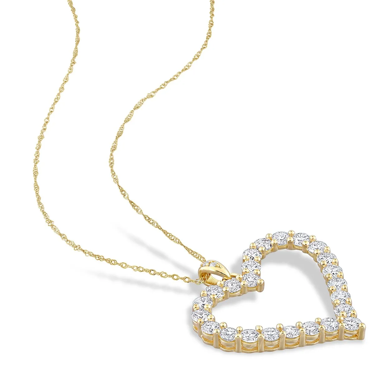 Miadora 2 2/5ct TGW Created Moissanite Heart Necklace in Yellow Plated Sterling Silver sold by Zulily product image thumbnail 2