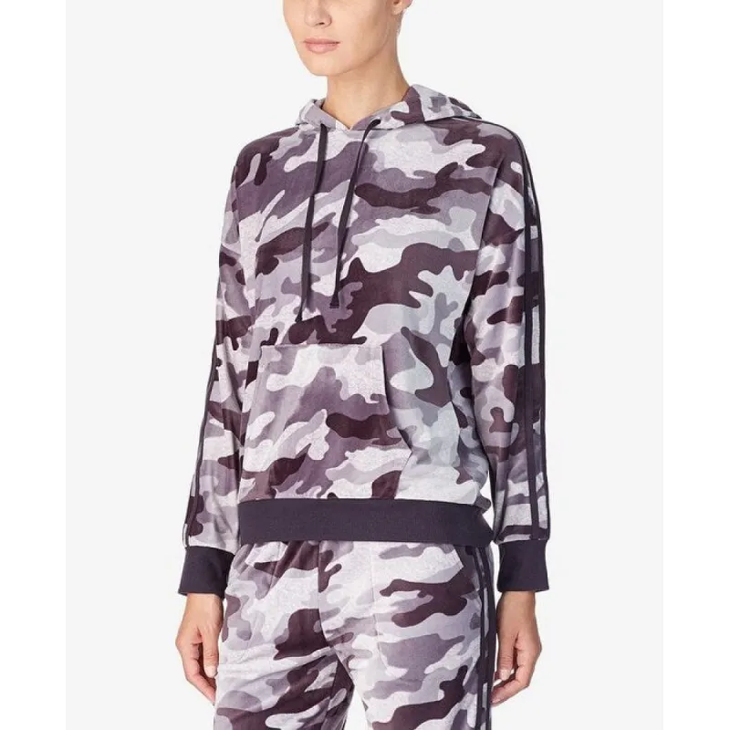 DKNY Women's Lux Plush Hoodie Gray Size XL made by DKNY