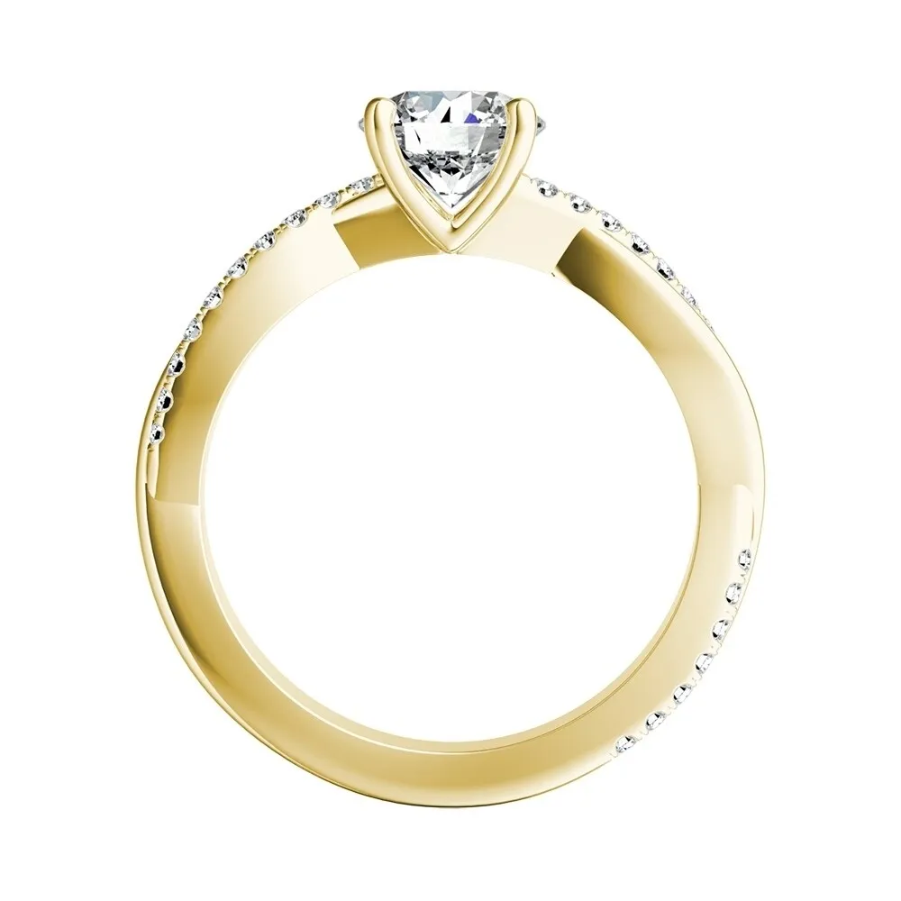 Auriya Twisted Modern 3/4ct Round Moissanite and 1/5ctw Diamond Engagement Ring 14K Gold sold by Zulily product image thumbnail 5