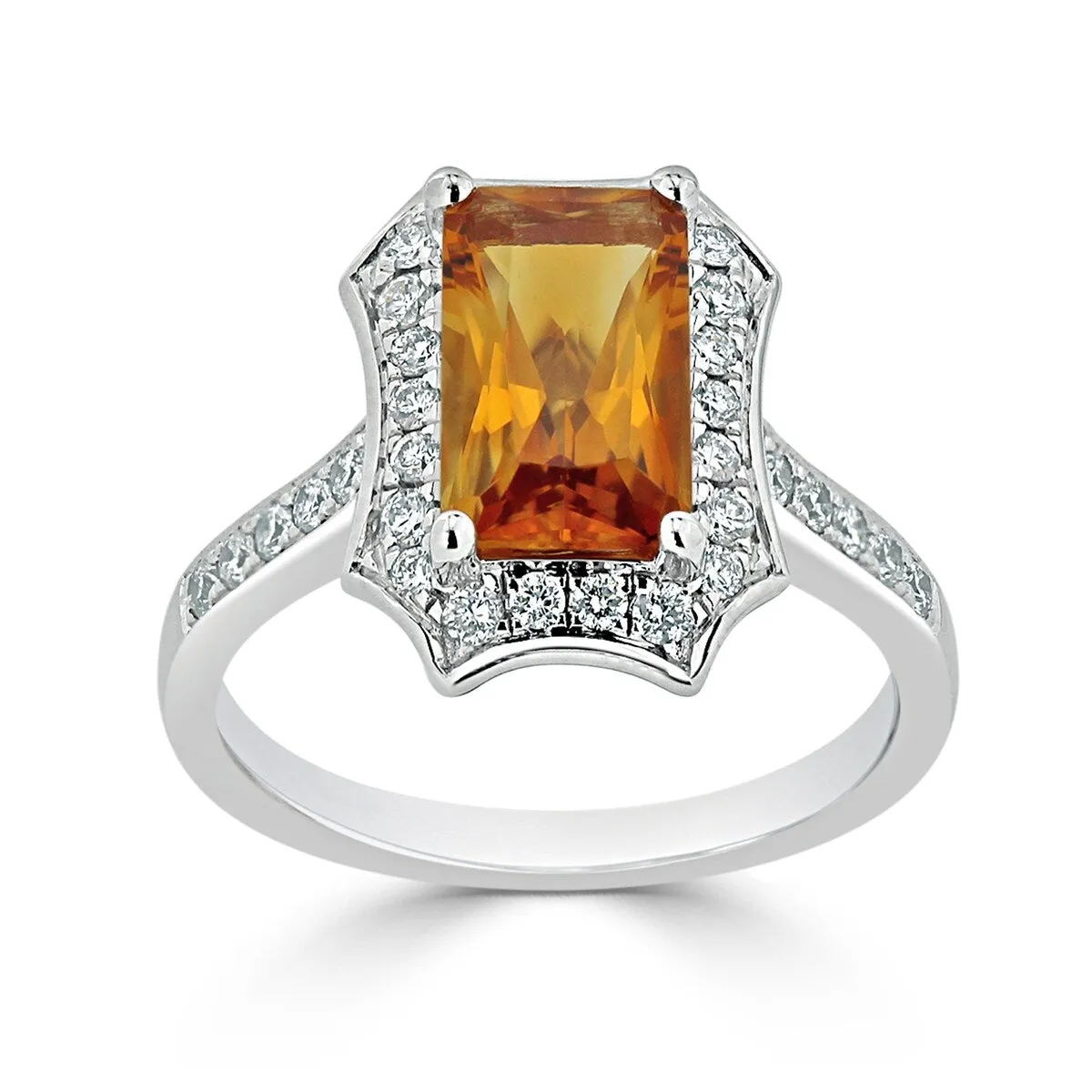 Auriya Vintage 1 3/4ct Emerald-cut Citrine and Halo Diamond Engagement Ring 3/8ctw 14k Gold sold by Zulily product image thumbnail 3