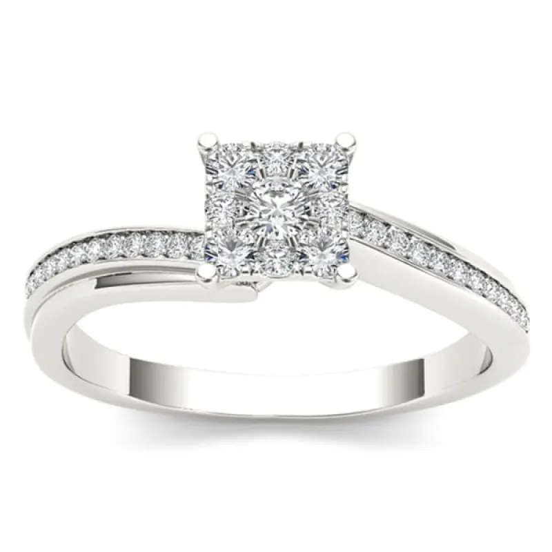 De Couer 10k Gold 1/3ct TDW Diamond Engagement Ring - white gold sold by Zulily