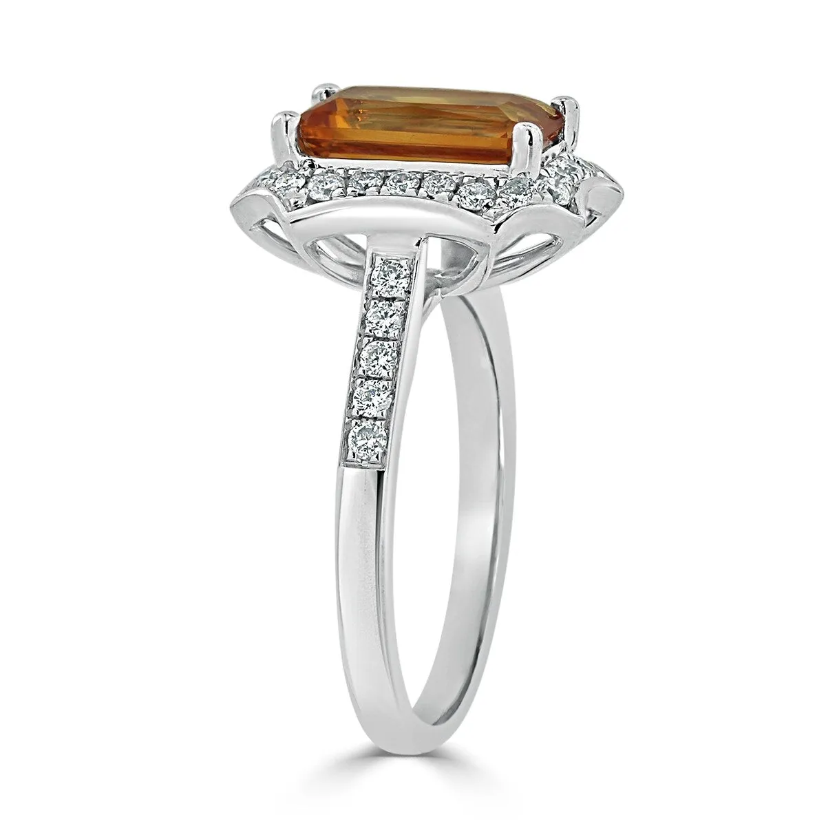 Auriya Vintage 1 3/4ct Emerald-cut Citrine and Halo Diamond Engagement Ring 3/8ctw 14k Gold sold by Zulily product image thumbnail 4