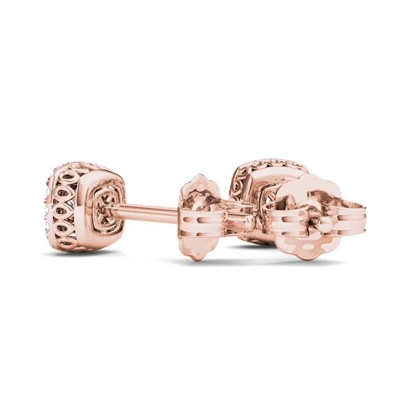 De Couer 10k Rose Gold 1/4ct TDW Diamond Halo Cluster Earring - Pink sold by Zulily product image thumbnail 4