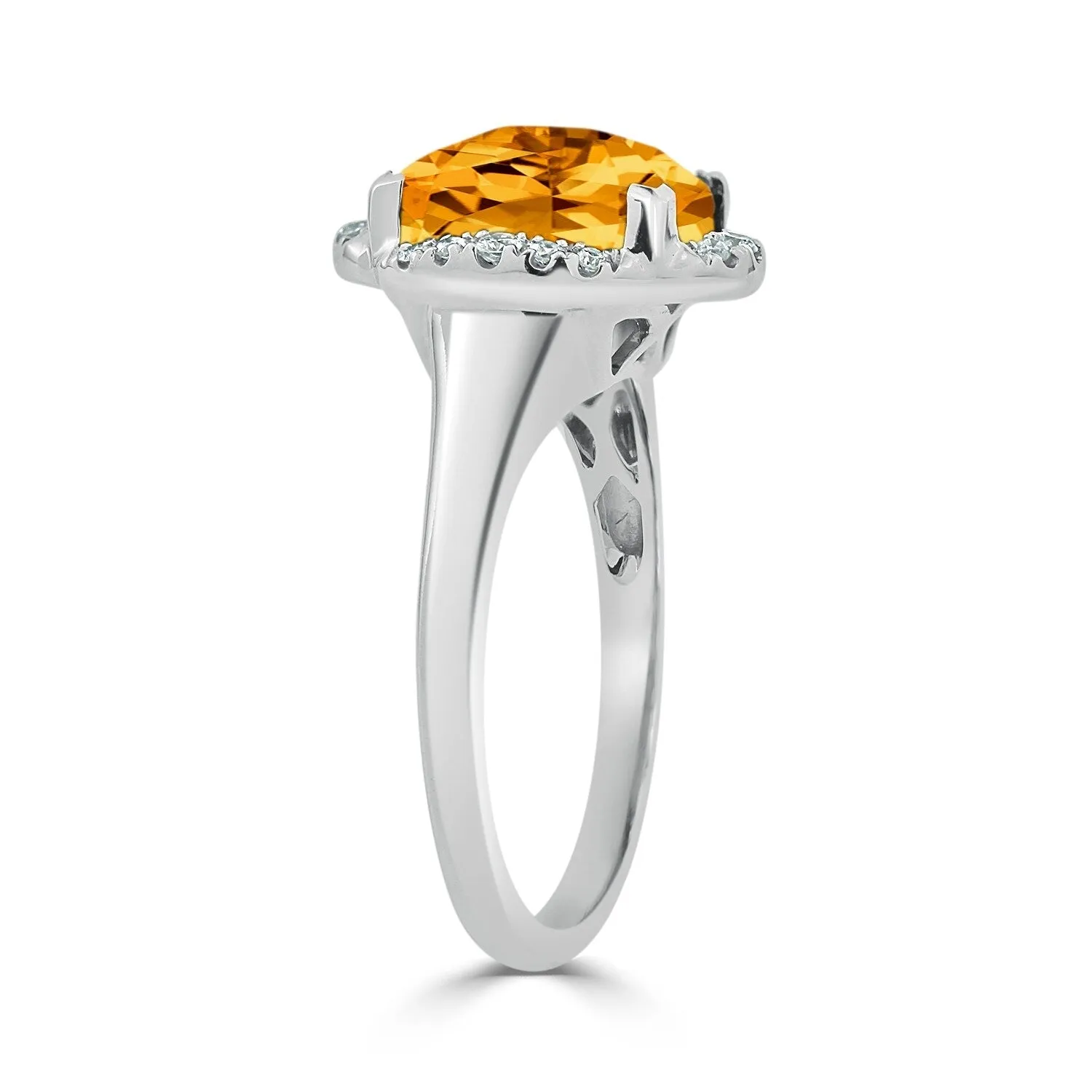 Auriya 4ct Cushion-cut Citrine and Halo Diamond Engagement Ring 1/8cttw 14k Gold sold by Zulily product image thumbnail 4