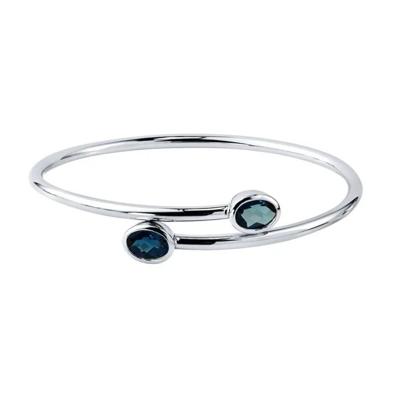 Stackable 2 3/4ct Oval London Blue Topaz Bypass Bangle Bracelet by Auriya in Gold over Silver sold by Zulily