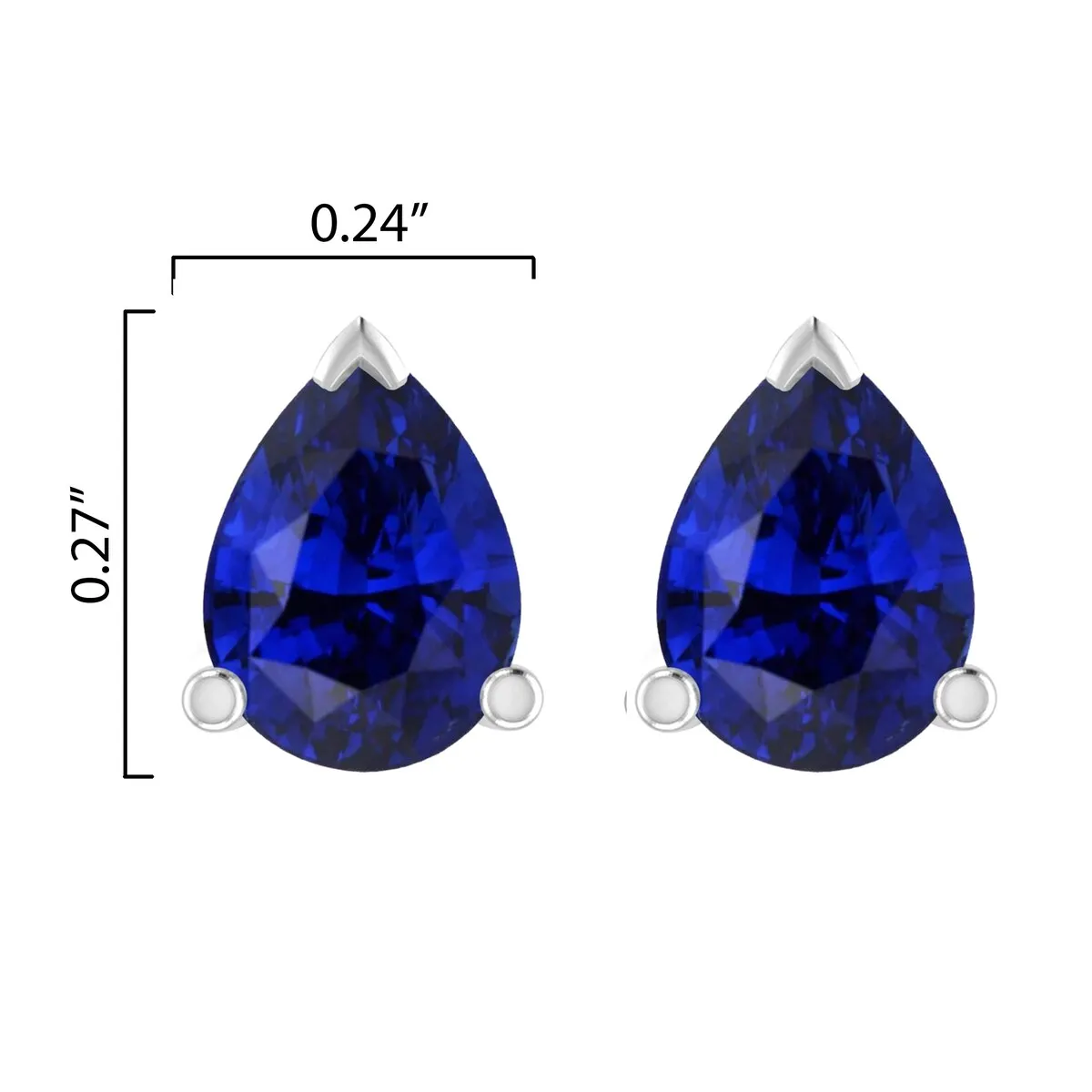 1.50 Carat Sterling Silver Blue Sapphire Stud Earrings sold by Zulily product image thumbnail 3