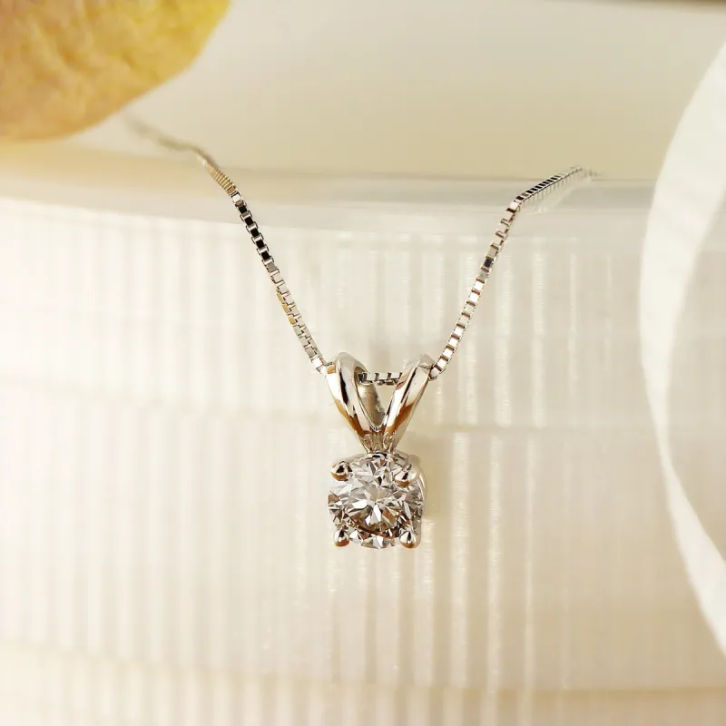 Auriya Clarity-Enhanced Round Solitaire Diamond Necklace 14k Gold (H-I, SI1-2, I1-I2 or I2-I3) sold by Zulily