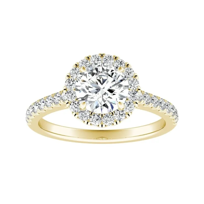 Auriya 14k Gold 3/4ct Moissanite Halo Diamond Engagement Ring 3/8ctw sold by Zulily