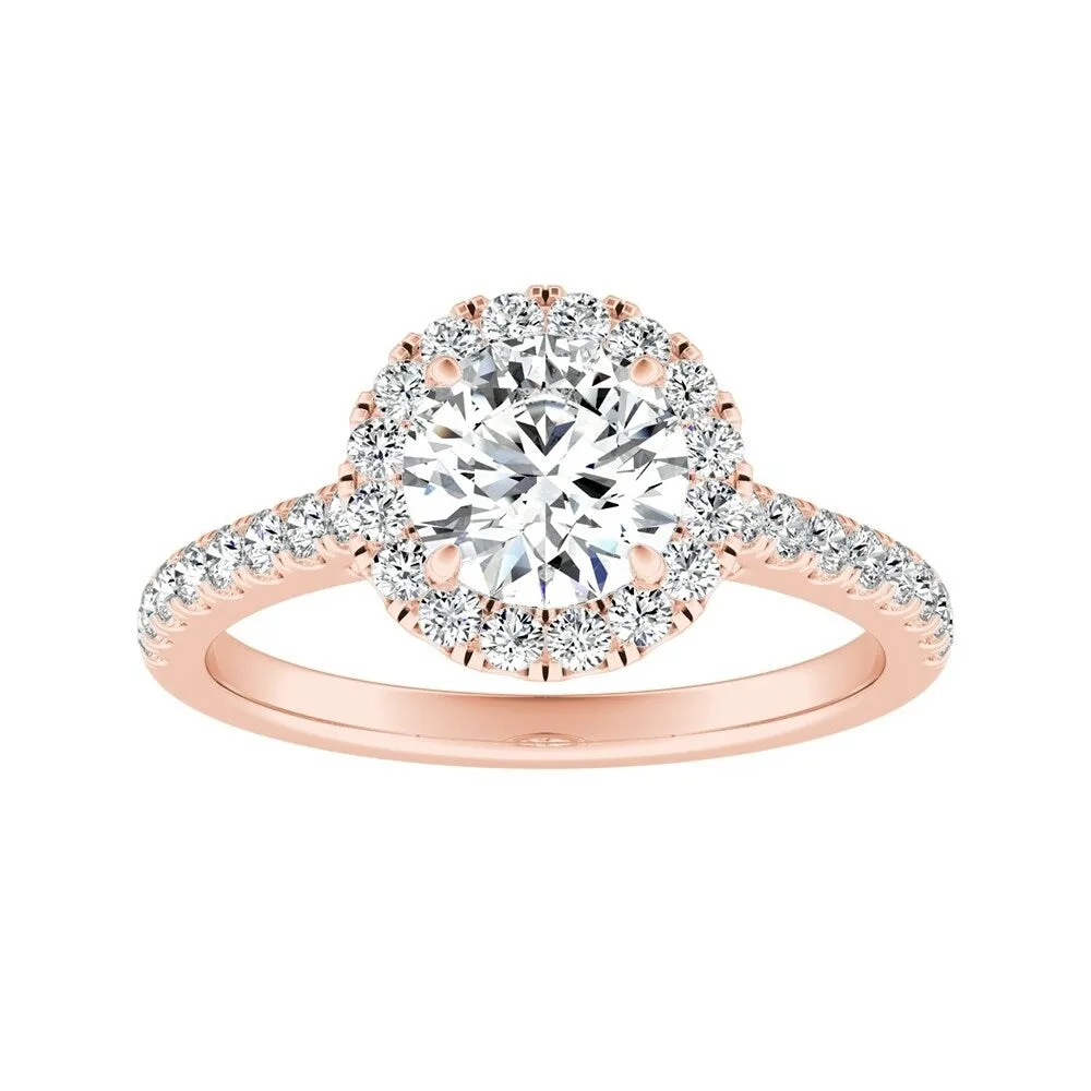 Auriya 14k Gold 3/4ct Moissanite Halo Diamond Engagement Ring 3/8ctw sold by Zulily product image thumbnail 3