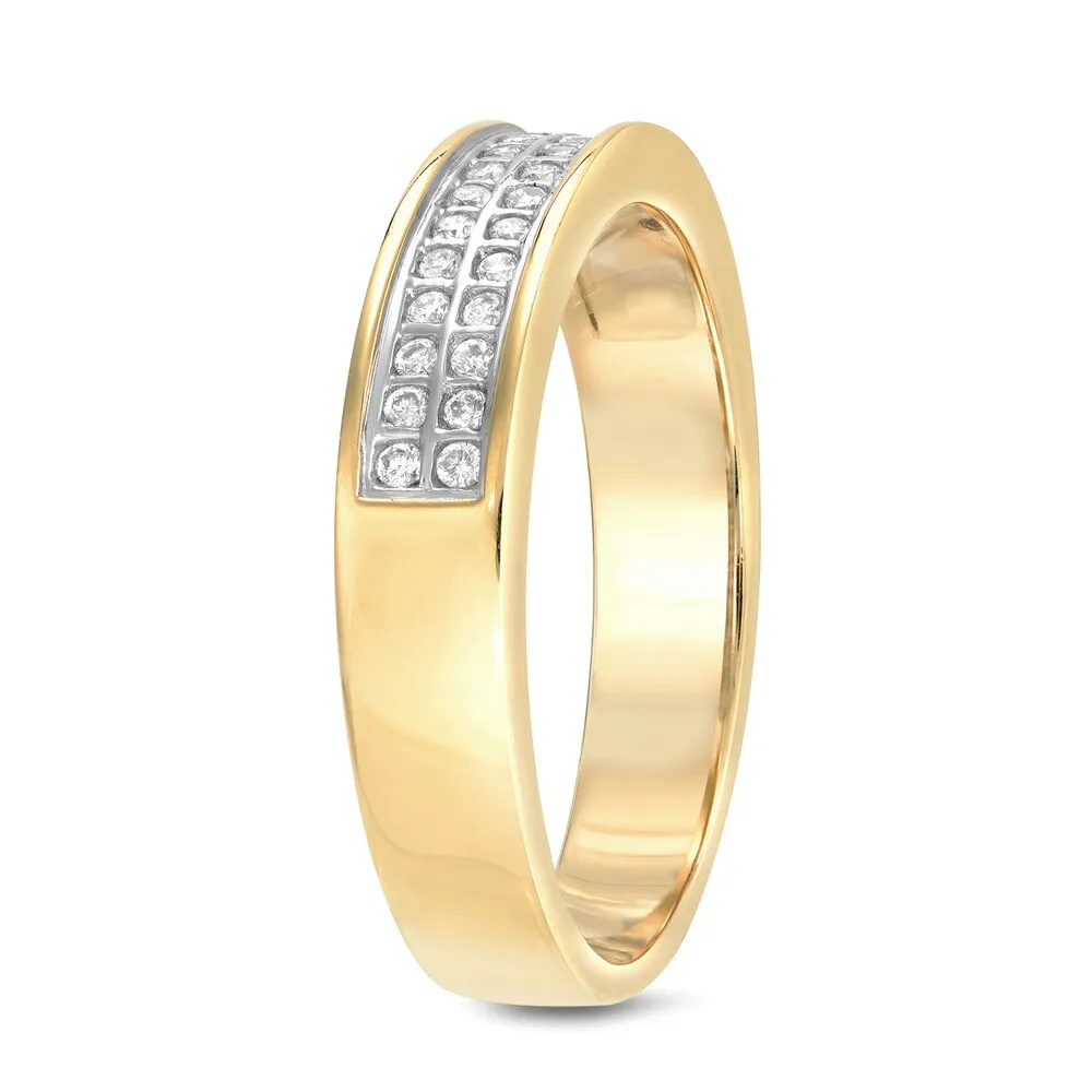 Auriya Modern 1/6ctw Diamond Wedding Band 14k Yellow Gold sold by Zulily product image thumbnail 2