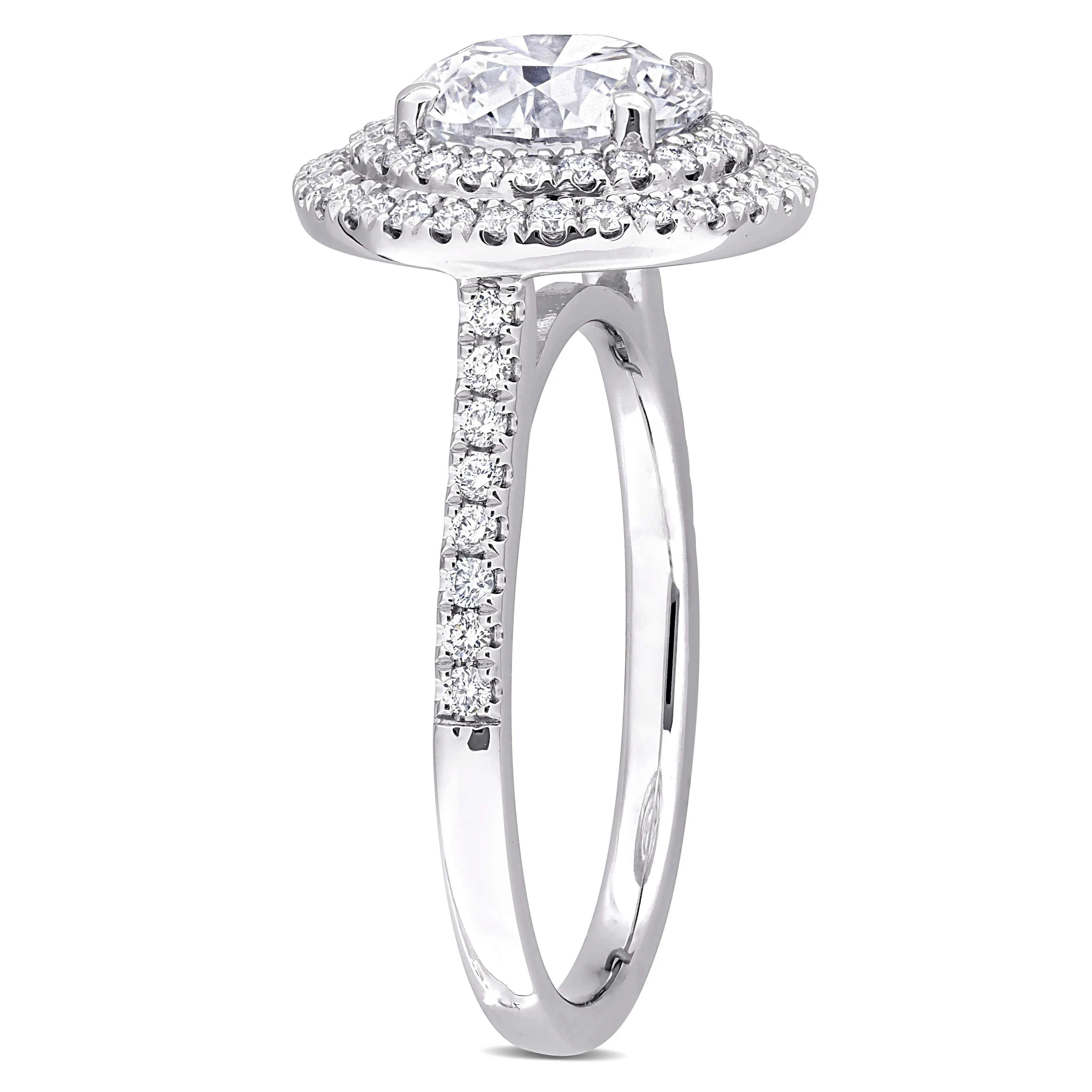 Created Forever 2 1/2ct TDW Lab-Grown Diamond and Tsavorite Accent Halo Ring in 14k White Gold sold by Zulily product image thumbnail 3