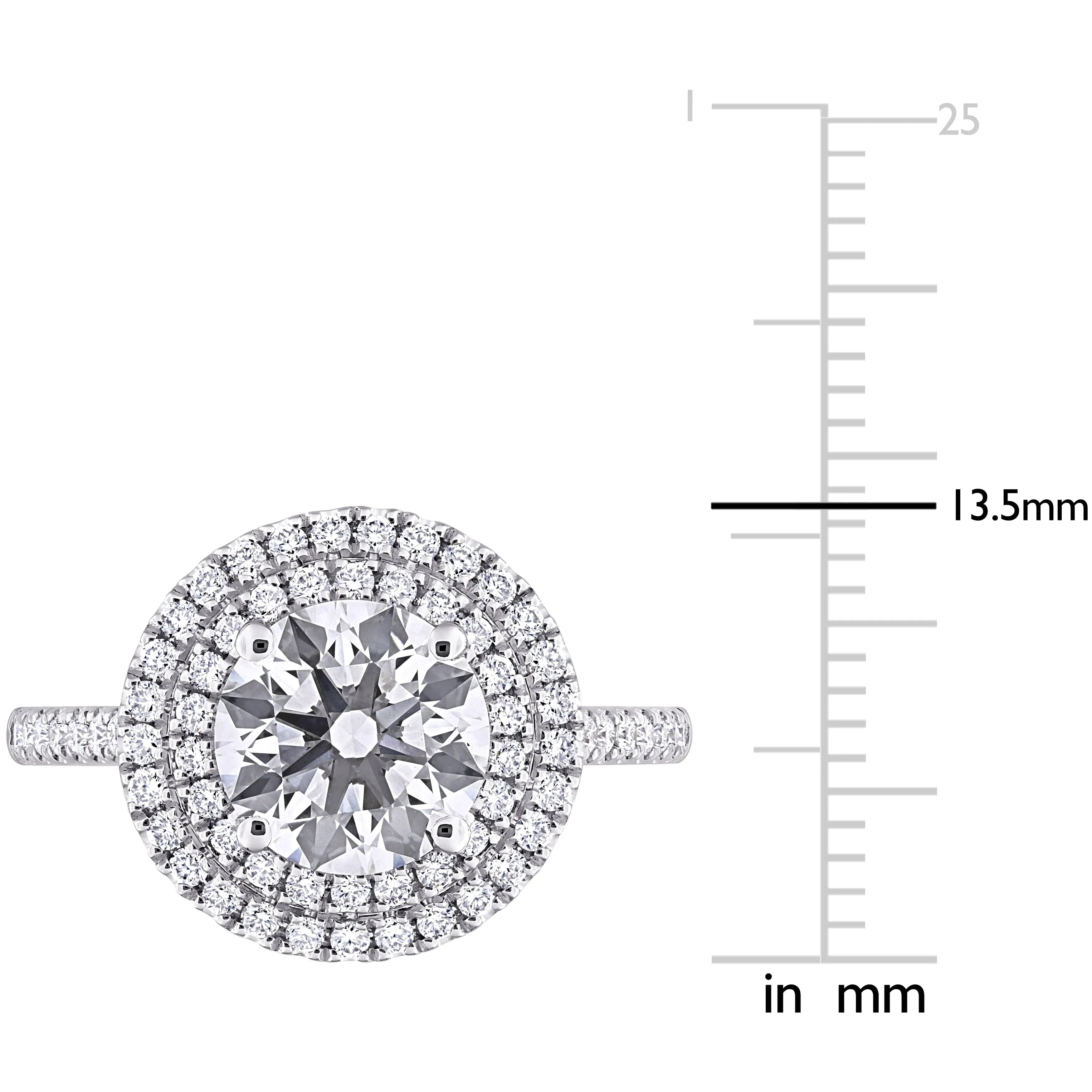 Created Forever 2 1/2ct TDW Lab-Grown Diamond and Tsavorite Accent Halo Ring in 14k White Gold sold by Zulily product image thumbnail 4