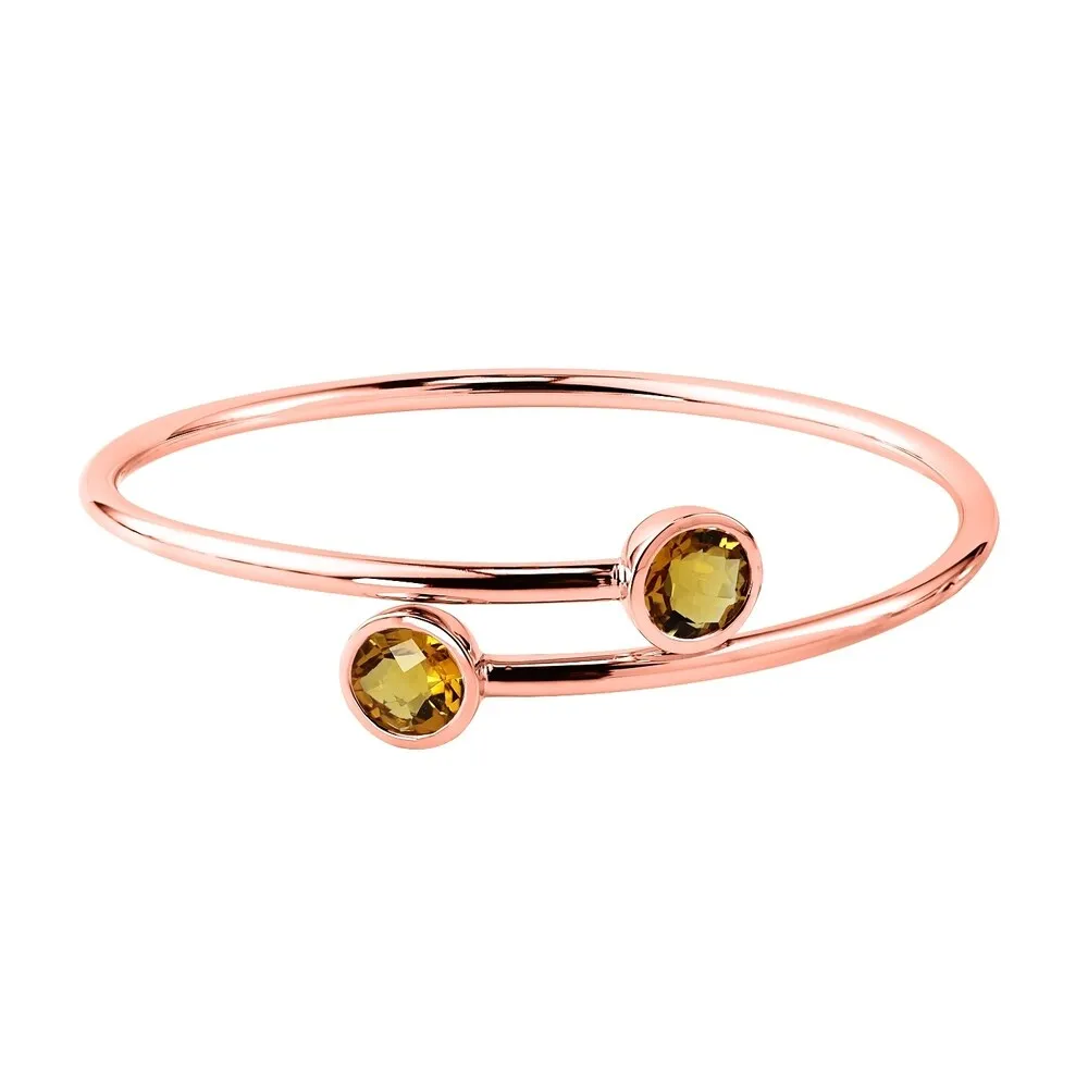 Auriya 3ct Yellow Citrine Bypass Bangle Bracelet Gold over Silver sold by Zulily product image thumbnail 3