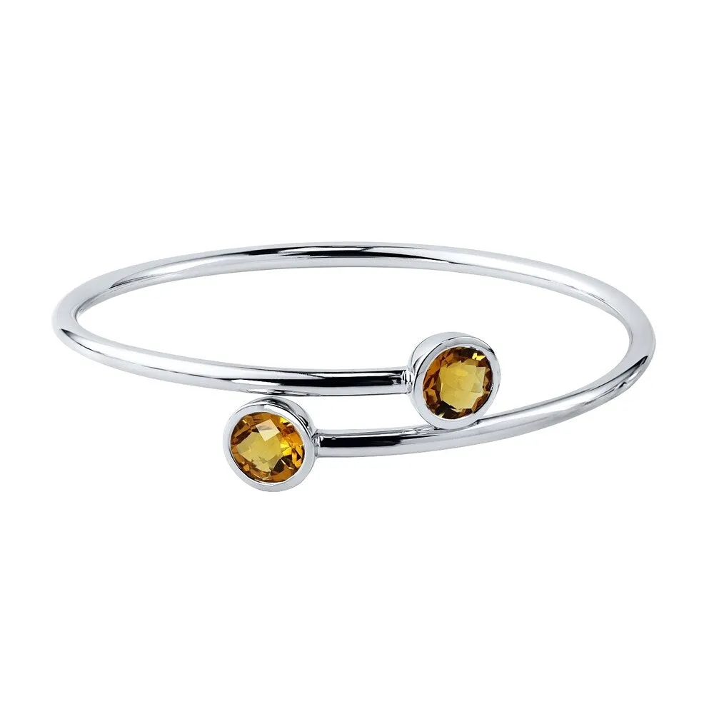 Auriya 3ct Yellow Citrine Bypass Bangle Bracelet Gold over Silver sold by Zulily
