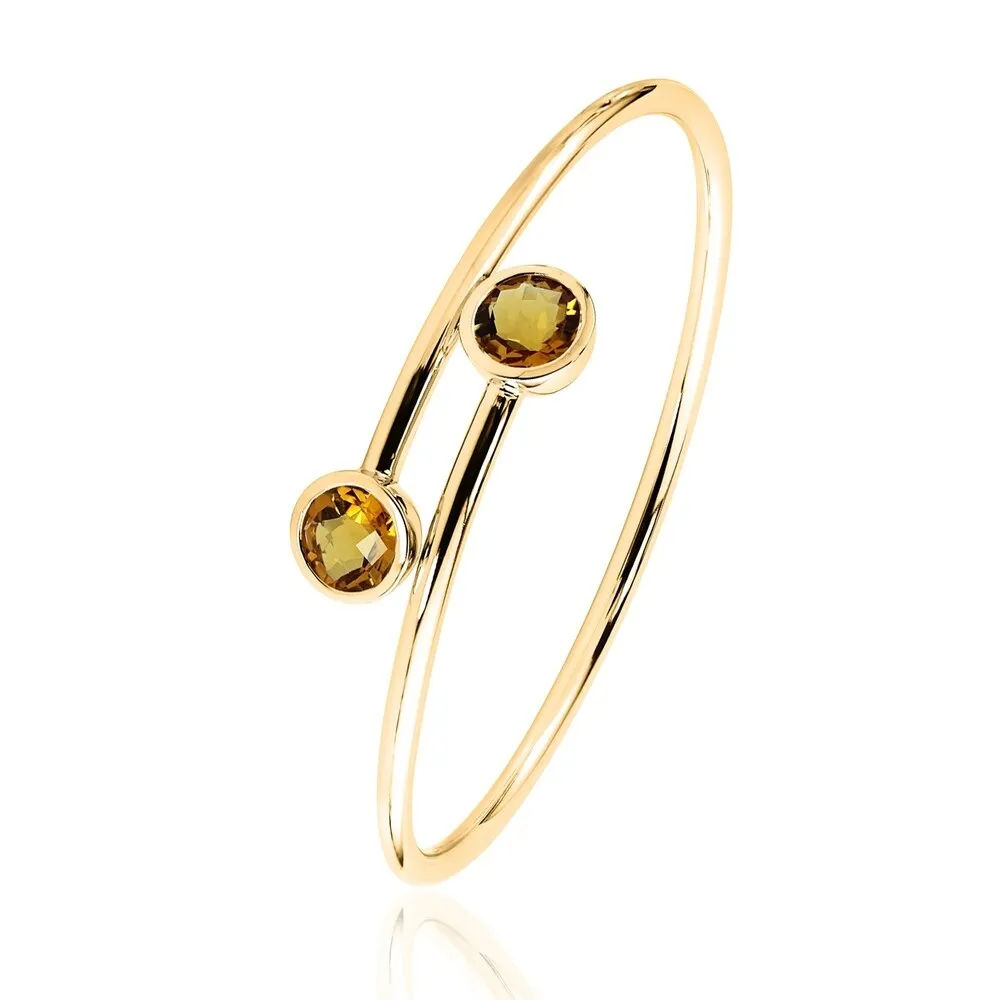 Auriya 3ct Yellow Citrine Bypass Bangle Bracelet Gold over Silver sold by Zulily product image thumbnail 5