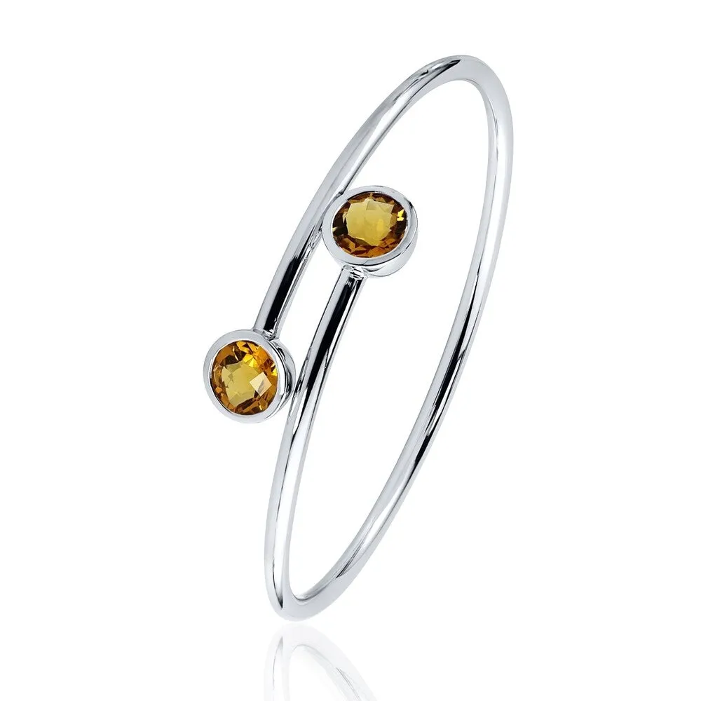 Auriya 3ct Yellow Citrine Bypass Bangle Bracelet Gold over Silver sold by Zulily product image thumbnail 4