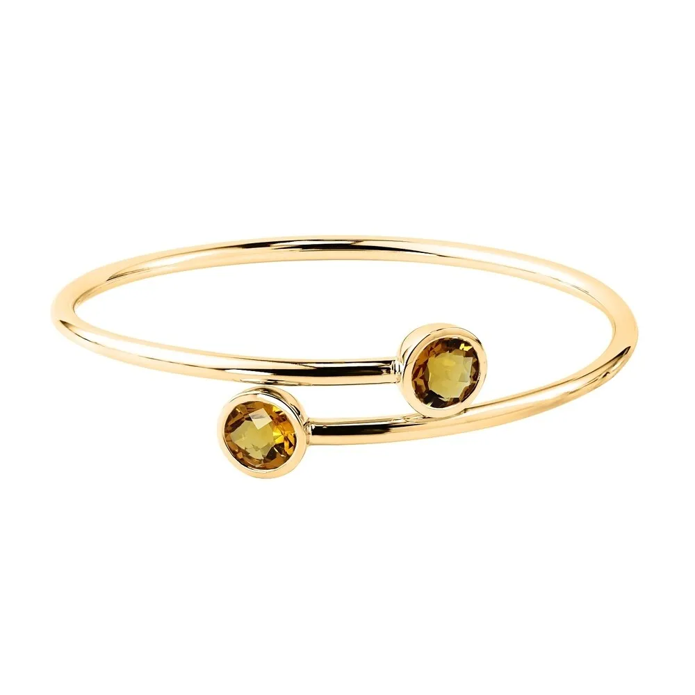Auriya 3ct Yellow Citrine Bypass Bangle Bracelet Gold over Silver sold by Zulily product image thumbnail 2